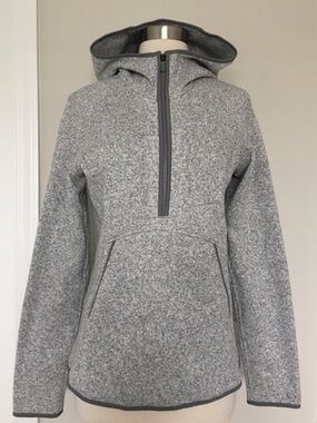 lululemon athletica Gray Half-Zip Fleece Pullover Hoodie